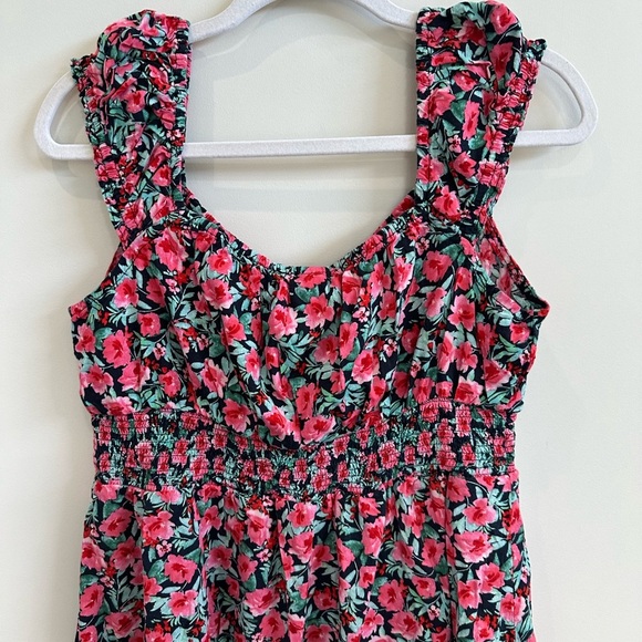 Old Navy Pink and Green Floral Dress Large NWOT - Picture 2 of 9